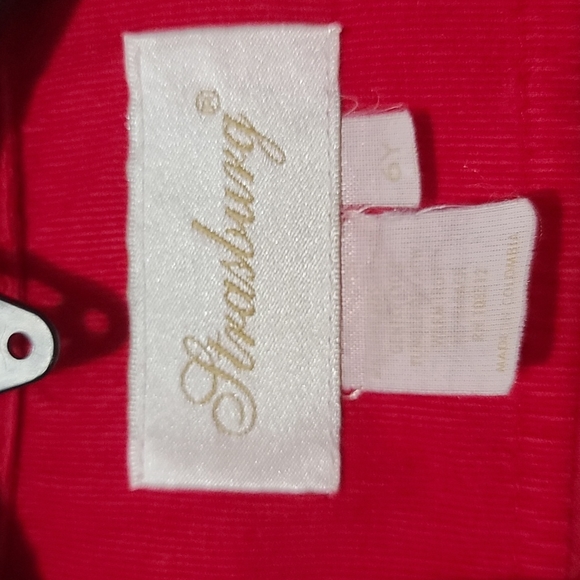 Strasburg Red Corduroy Long Sleeve Button Down Dress Shirt Boys 6 - Picture 2 of 3